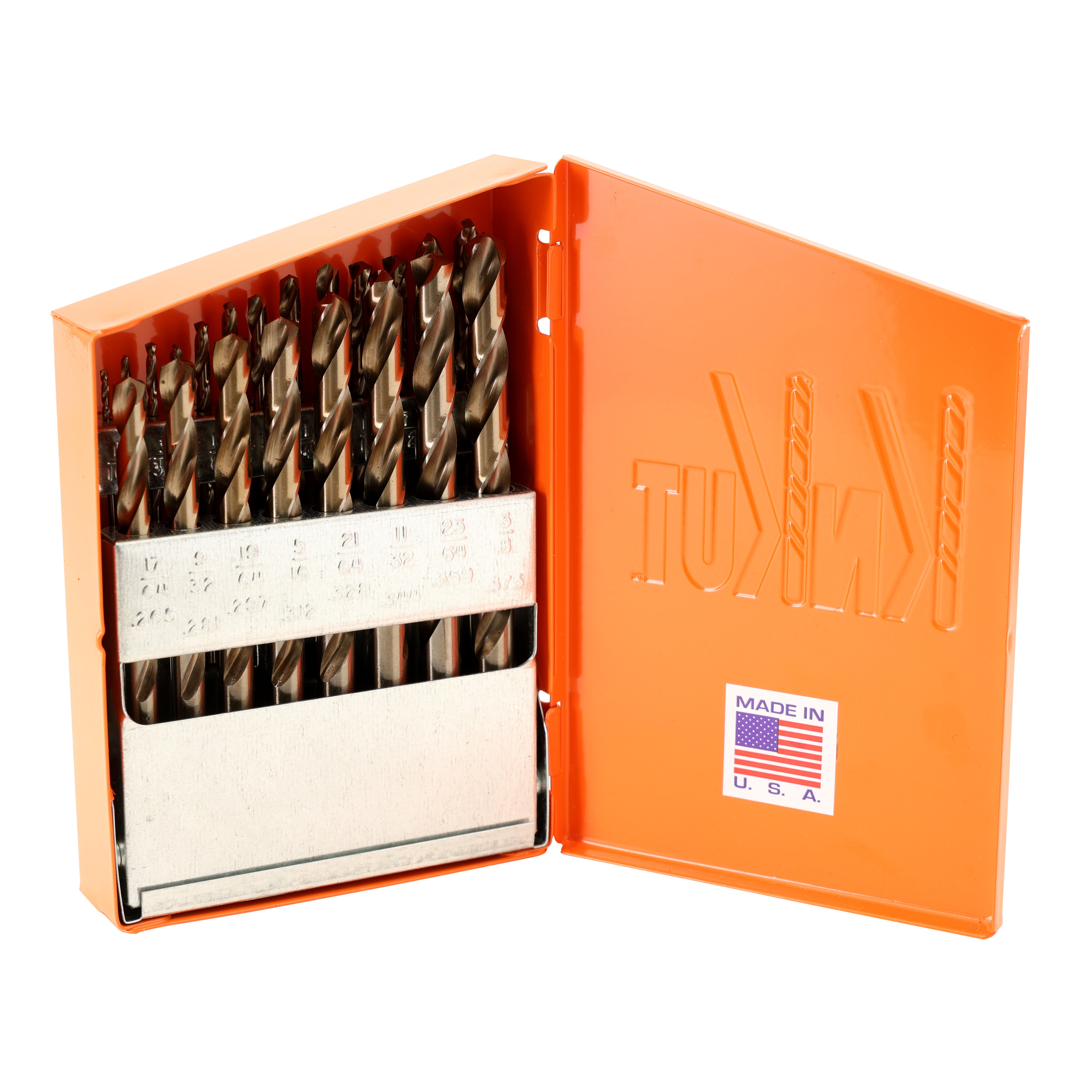 KnKut 21 Piece HD Hex Shank M35 Cobalt Jobber Length Drill Bit Set 1/16"-3/8" by 64ths